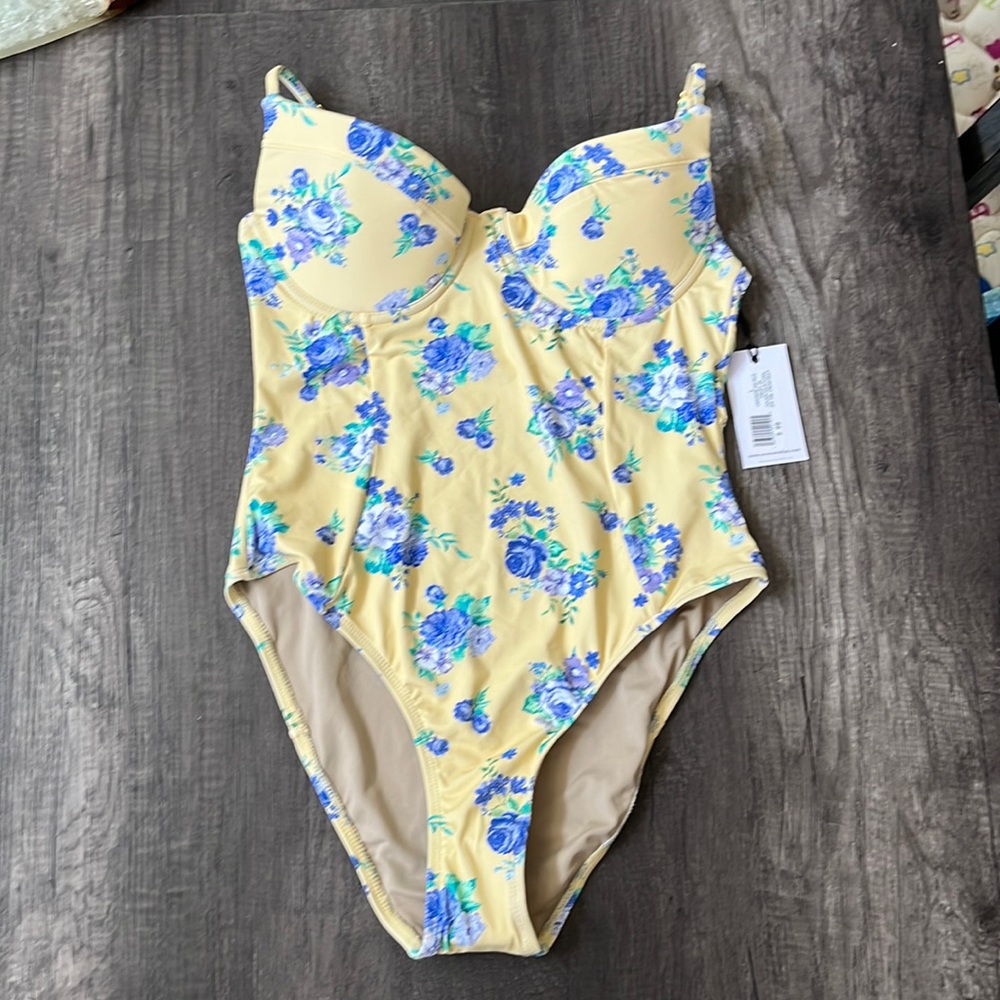 Full piece floral bathing suit